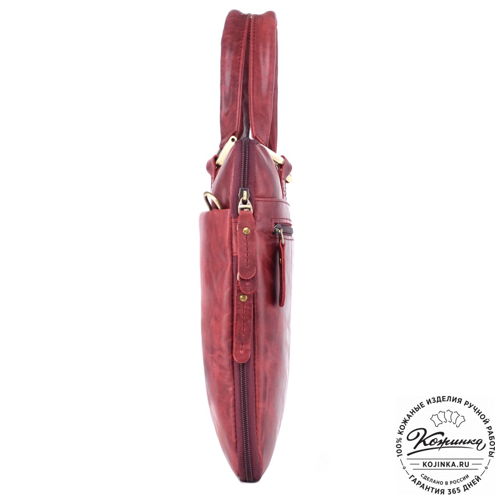 Кожаная деловая сумка "Ральф" (бордо антик) 